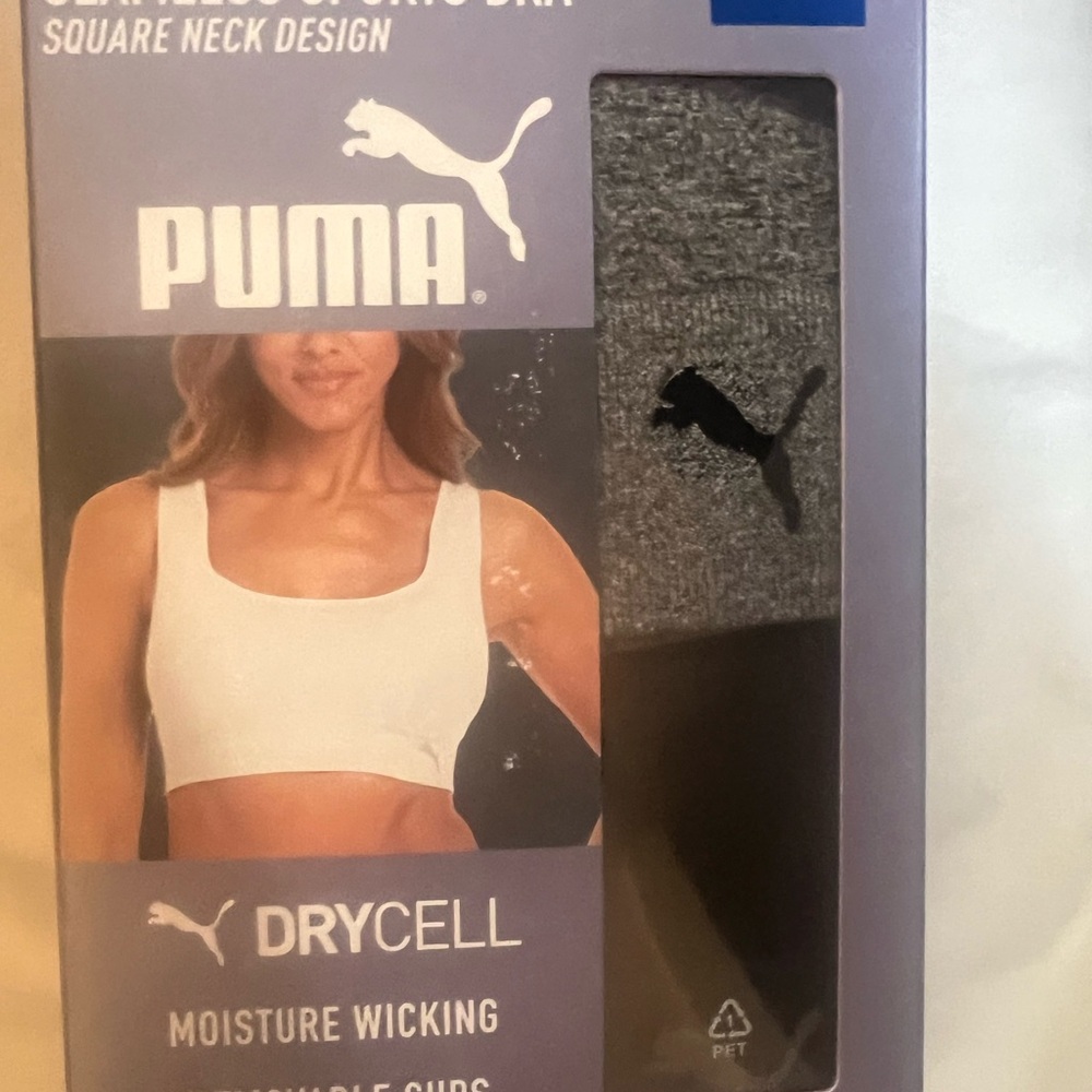 Puma Black and Gray Sports Bra